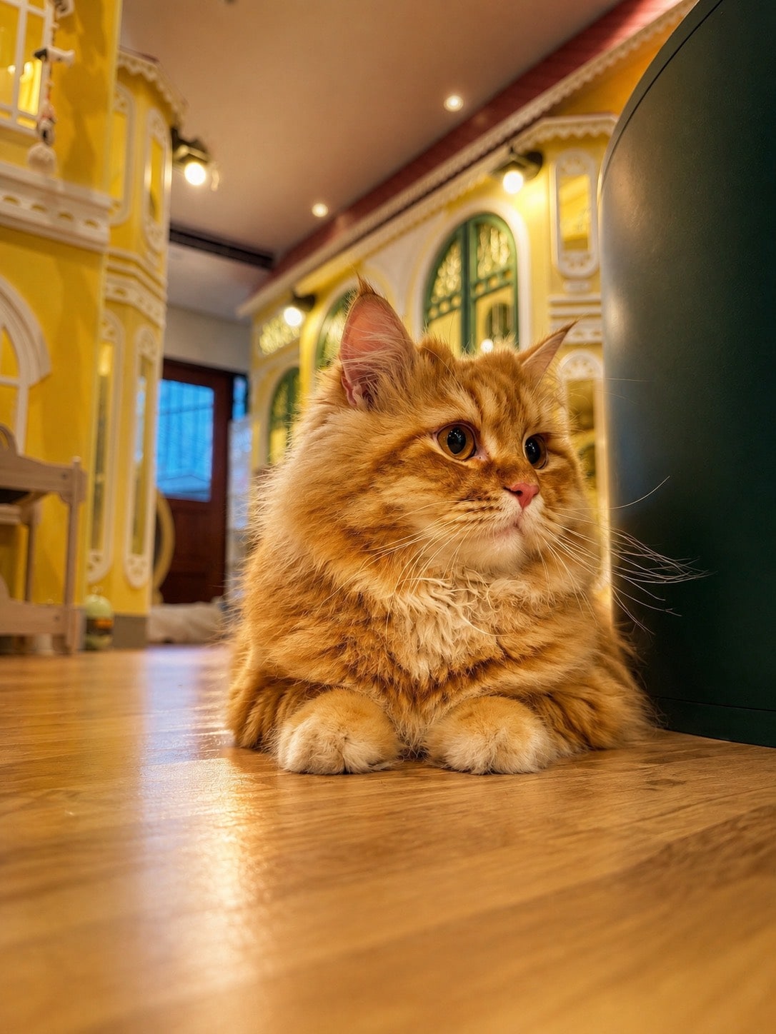 ห้องพักส่วนตัวของโรงแรมแมวใกล้บางกรวย มีคอนโดแมวและพื้นที่ปีนป่าย