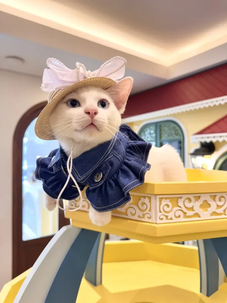น้องแมวแต่งชุดในบรรยากาศโรงแรมแมวพรีเมียม Wimanmeow
